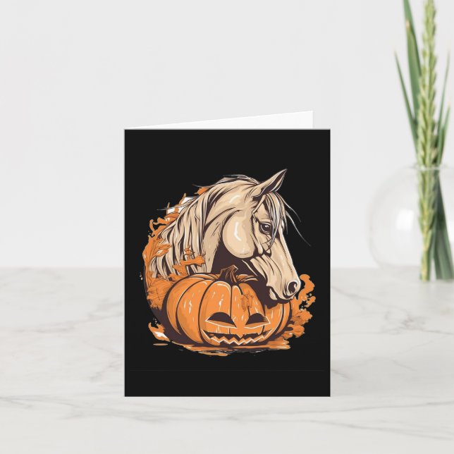 Horse Pumpkin Halloween Costume Horseback Riding E Card (Front)