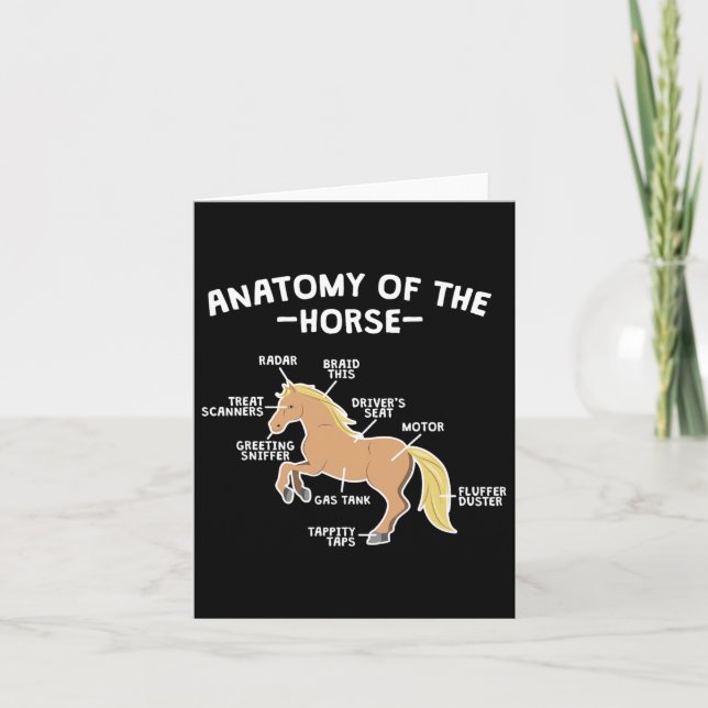Horse Pun Anatomy Of Horse Horseback Riding Equest Card (Front)