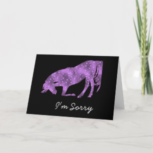 Horse Purple Star silhouette I'm Sorry Card