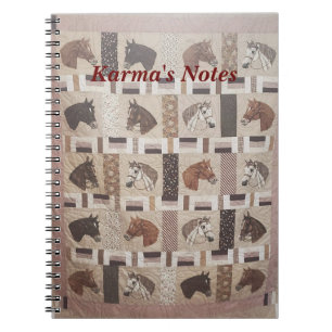 Horse Quilt with Text Notebook