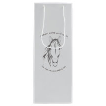 Horse quote  graphic wine bag