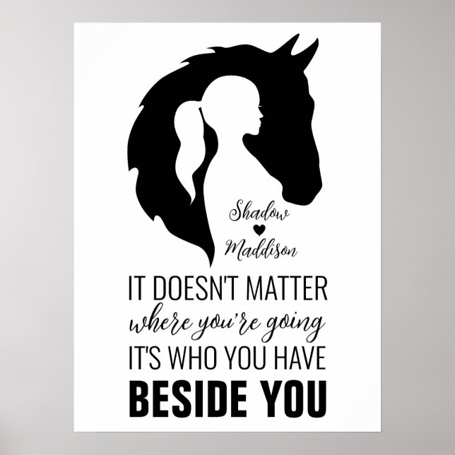 Horse quote horse and girl horse lover poster (Front)