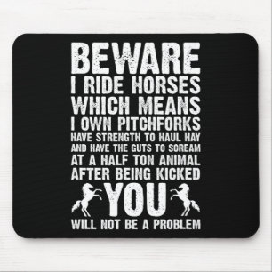 Horse Quote Horses Horseback Riding Equestrian Hor Mouse Mat