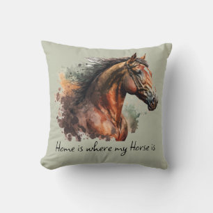 Horse Quote Watercolor Custom Photo Riding  Cushion