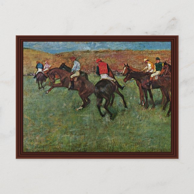 Horse Race Before The Start By Edgar Degas Postcard (Front)