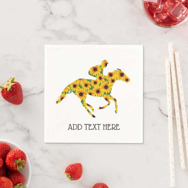 Horse Race Black Eyed Susan Flowers Napkin (Insitu)