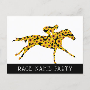 Horse Race Black Eyed Susan Flowers Postcard