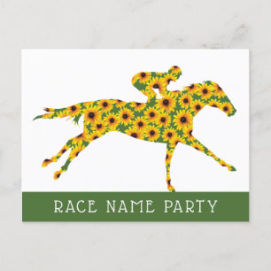 Horse Race Black Eyed Susan Flowers Postcard