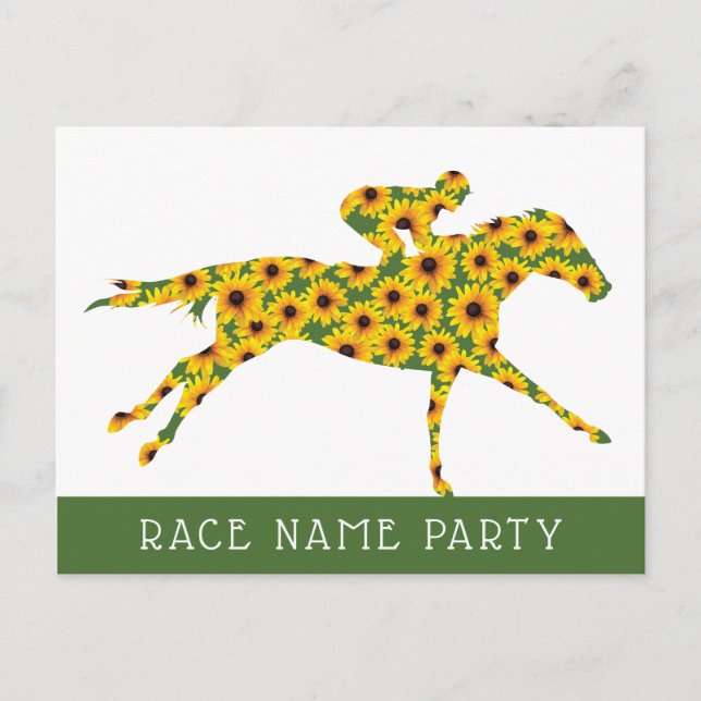 Horse Race Black Eyed Susan Flowers Postcard (Front)