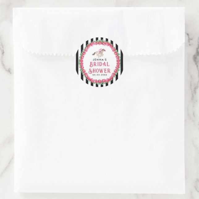Horse Race Derby Bridal Shower Classic Round Sticker (Bag)