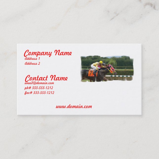 Horse Race Finish Business Card (Front)