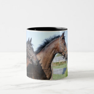 Horse Race Finish Line Two-Tone Coffee Mug