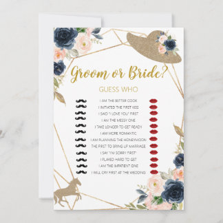 Horse Race Groom or Bride Bridal Shower Game  Invitation