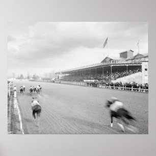 Horse Race in New Orleans, 1906. Vintage Photo Poster