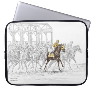 Horse Race Starting Gate Laptop Sleeve