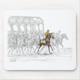 Horse Race Starting Gate Mouse Mat