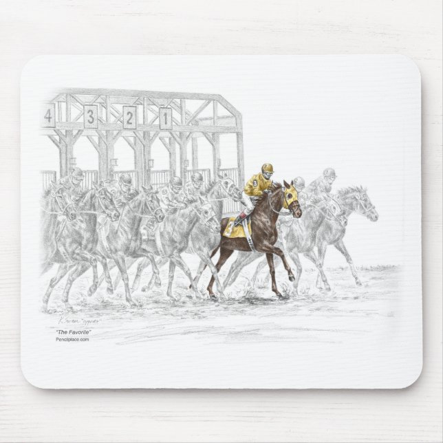 Horse Race Starting Gate Mouse Mat (Front)