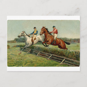 horse race vintage design postcard