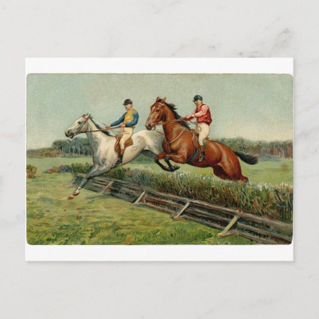 horse race vintage design postcard (Front)