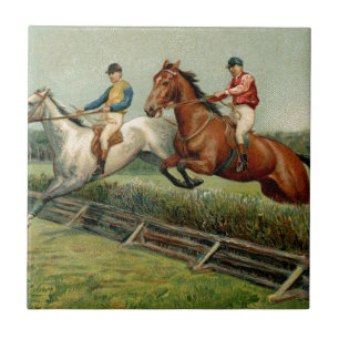 horse race vintage design tile