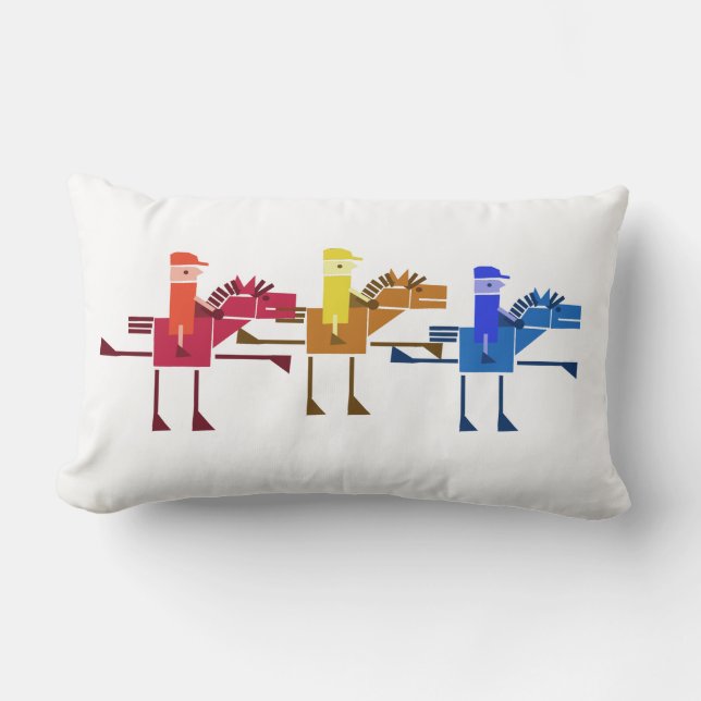Horse races lumbar cushion (Front)