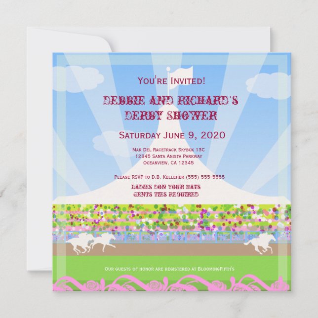 Horse Racetrack Jack & Jill Shower Party - Invitation (Front)
