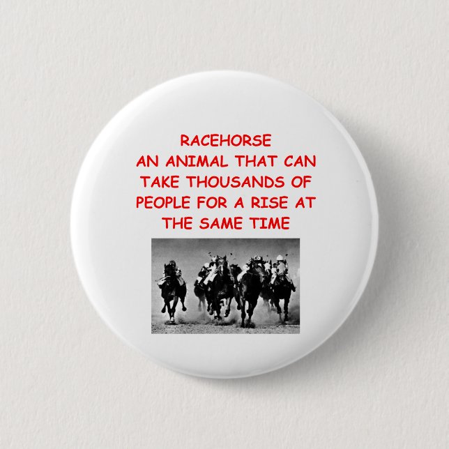 horse racing 6 cm round badge (Front)