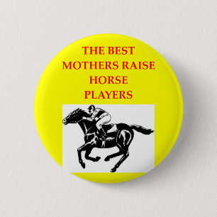 horse racing 6 cm round badge