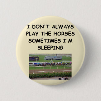 horse racing 6 cm round badge