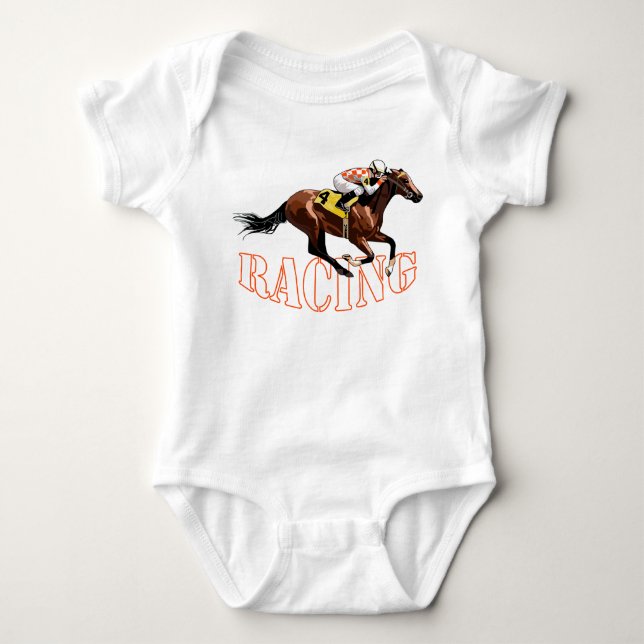 Horse Racing Baby Bodysuit (Front)