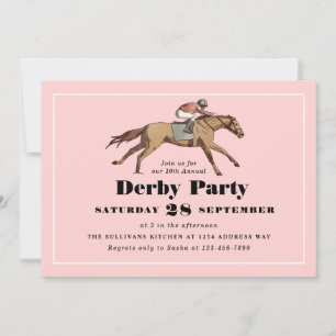 Horse Racing Birthday Derby Party Pink Invitation