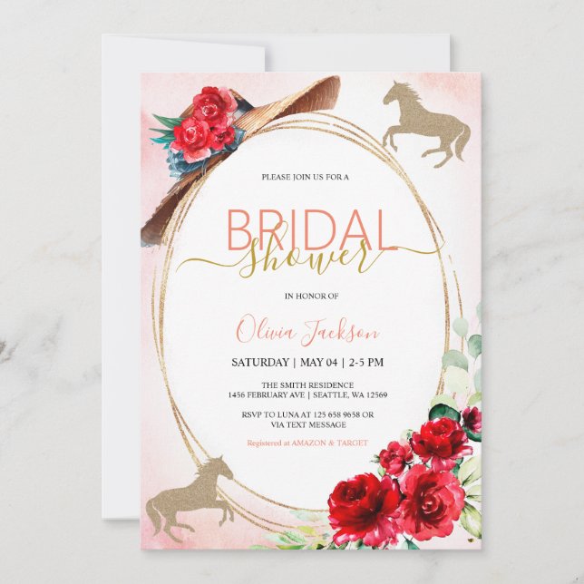 Horse Racing Bridal Shower invitation (Front)