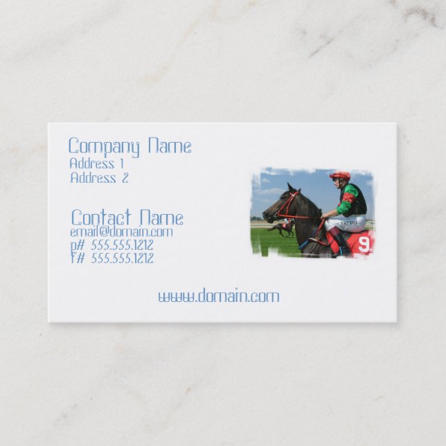 Horse Racing Business Card (Front)