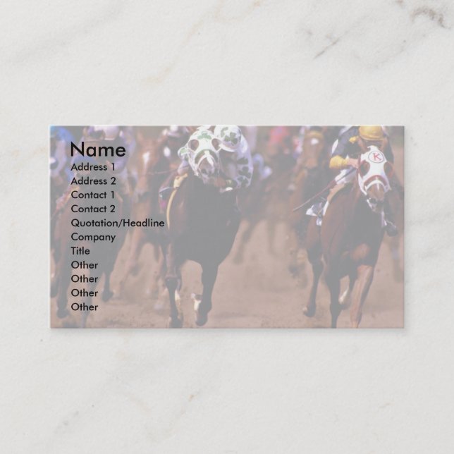 Horse racing business card (Front)