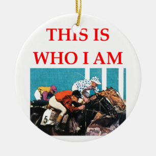 horse racing ceramic tree decoration