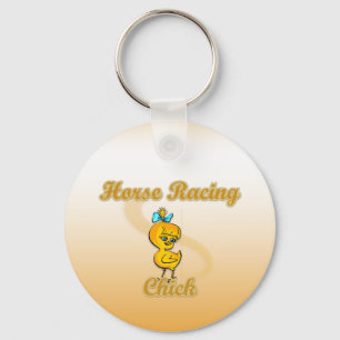 Horse Racing Chick Key Ring