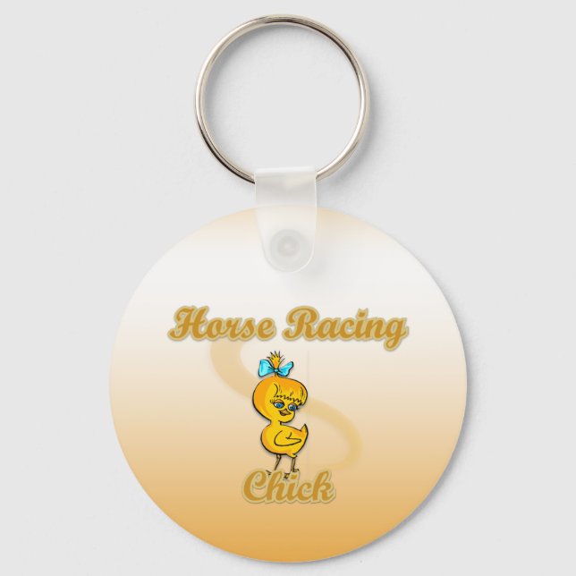 Horse Racing Chick Key Ring (Front)