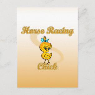 Horse Racing Chick Postcard