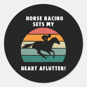 Horse Racing Classic Round Sticker