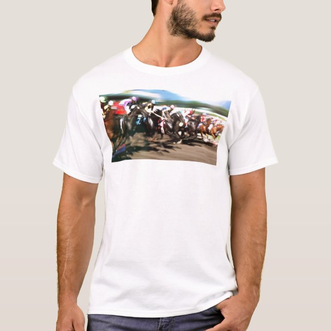 Horse racing – Colourful graphic T-Shirt (Front)