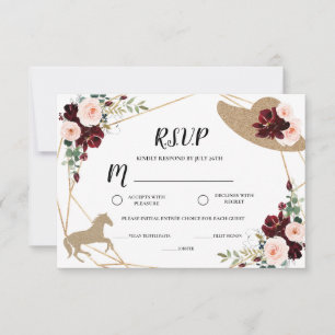 Horse Racing Derby Bridal Shower Response Card