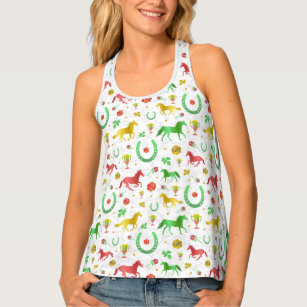 Horse Racing Derby Day Party Colourful Pattern Tank Top