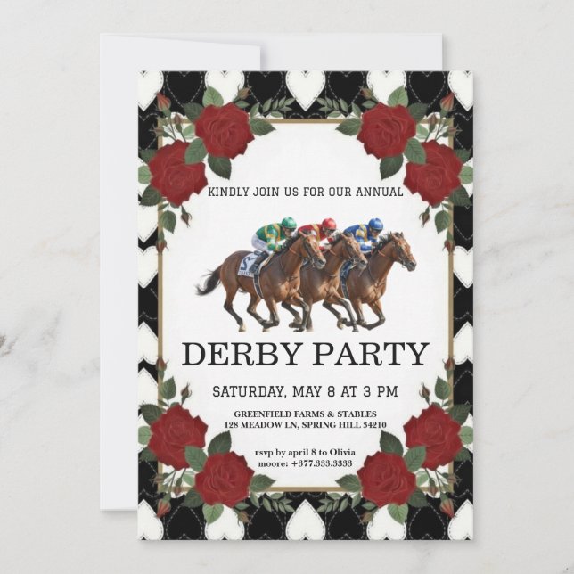 Horse Racing Derby Party Vintage Invitation 2026 (Front)