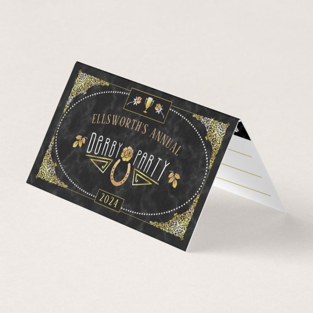 Horse Racing Derby Wager Betting Slip Party Games Business Card (Front)