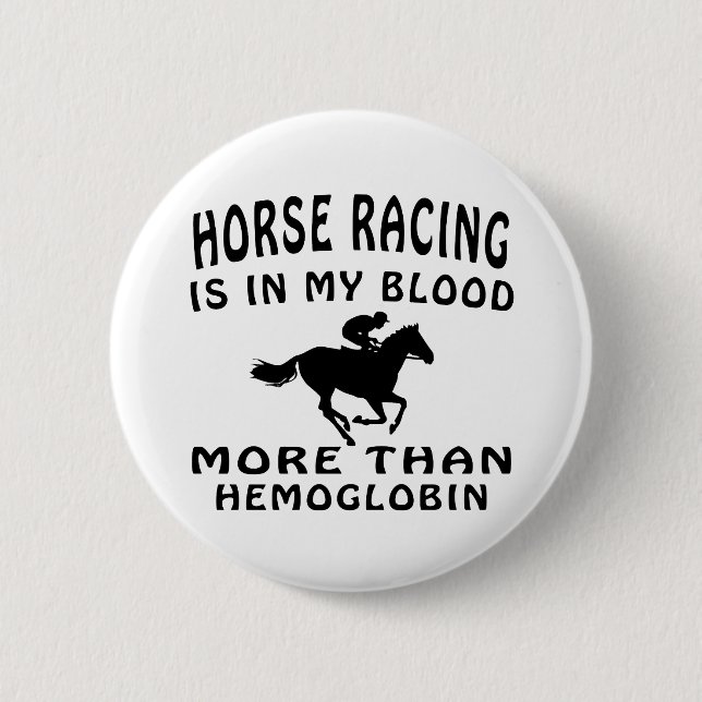 Horse Racing Design 6 Cm Round Badge (Front)