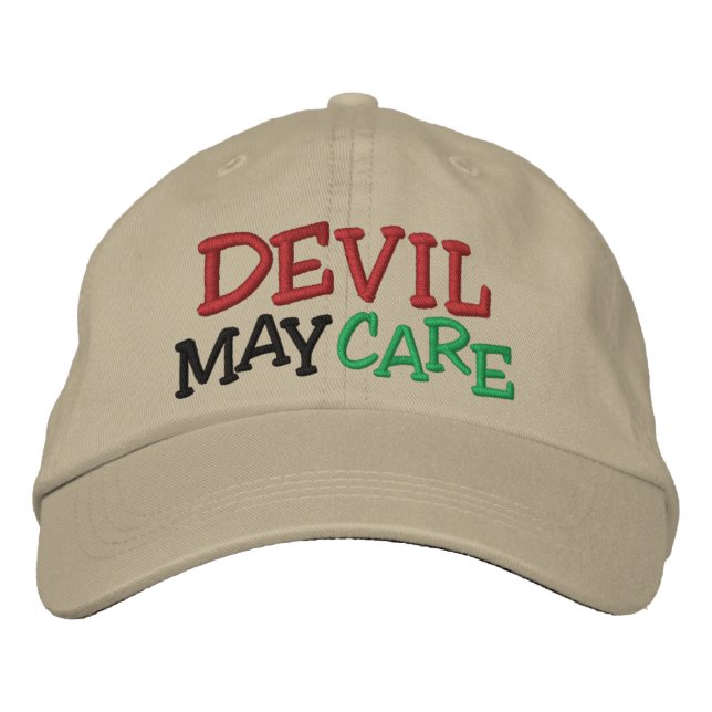 Horse Racing Devil May Care Embroidered Hat (Front)