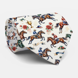 Horse Racing Faux Silk   Prize Horse Gentleman's Tie