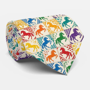 Horse Racing Faux Silk Prize Horse Gentleman's Tie