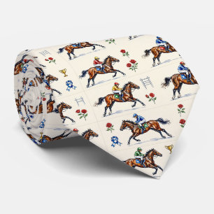 Horse Racing Faux Silk   Prize Horse Gentleman's Tie