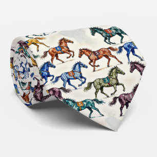 Horse Racing Faux Silk   Prize Horse Gentleman's Tie